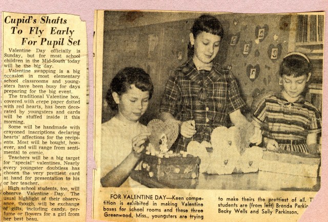 Sara's Commercial Appeal photo and article, probably around 1960.