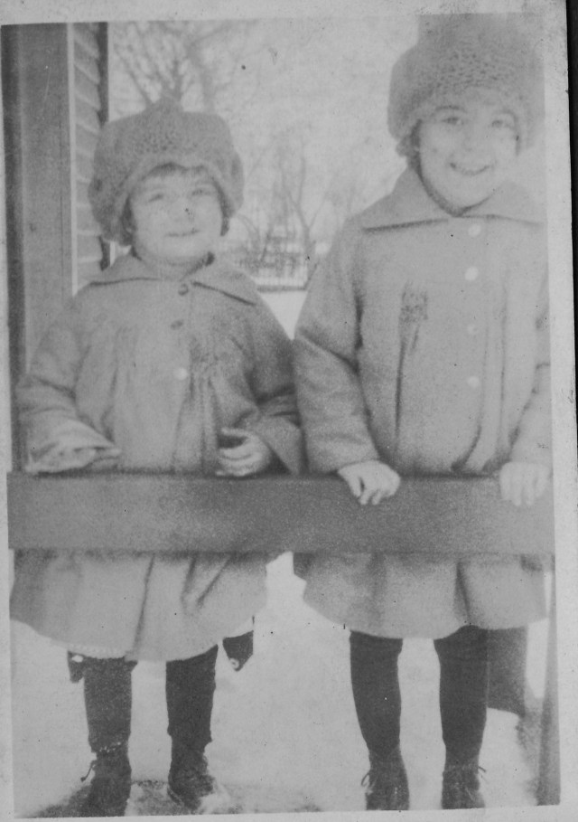 Mamie and Tiny in the Buckeye snow.